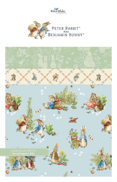 SALE Peter Rabbit™ and Benjamin Bunny™ Charm Pack 5" Stacker Bundle 42 pieces 5-17250-42  - Riley Blake Quilting Fabric - Licensed Product