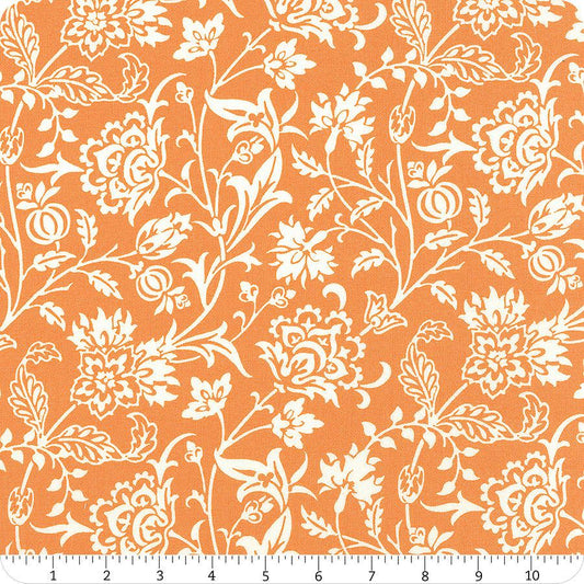 2 Yard 16" End of Bolt - Agatha Road WIDEBACK 108032 Pumpkin - Moda Fabrics - 108" - Floral Flowers - Quilting Cotton Fabric