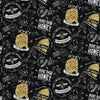 DEAL Bee's Life Main C10100 Black - Riley Blake - Beehive Honeycomb Honey Bees Text Words - Quilting Cotton Fabric