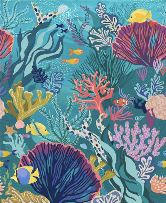 Reef The Reef Panel 27349 Reef - Moda Fabrics - Fish Coral Ocean Life Colorful Scenic Costal - Quilting Cotton Fabric