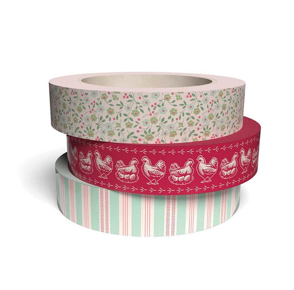 SALE Lori Holt Farmer's Daughter Washi Tape ST-46789 - Riley Blake Designs - 3-Pack - 10 Yards Each 1" Width