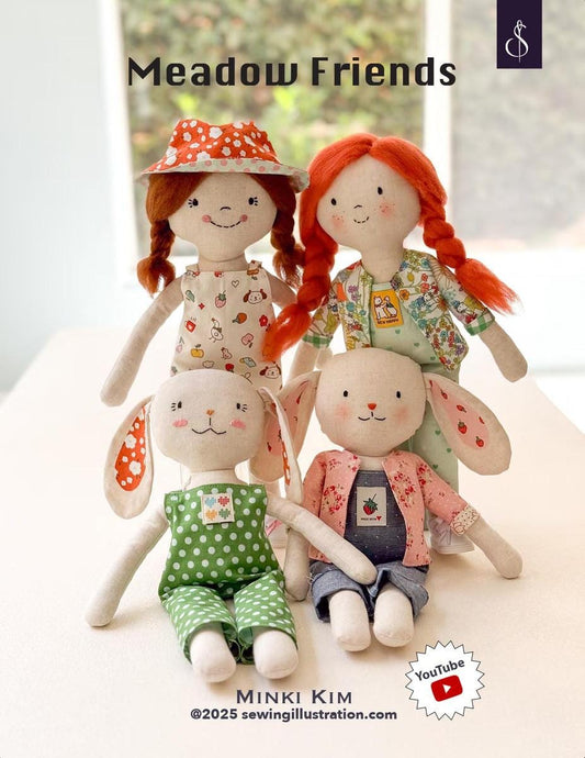 SALE Minki Kim Meadow Friends Project Quilt PATTERN P178-SIBP20 - Riley Blake Designs - INSTRUCTIONS Only - Dolls Girl Bunny Rabbit