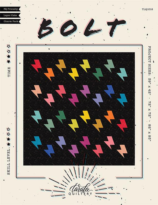 SALE Bolt Quilt PaTTERN TLQ-1018 - Taralee Quiltery - Moda Fabrics - INSTRUCTIONS Only - Charm Pack Friendly - Multiple Sizes