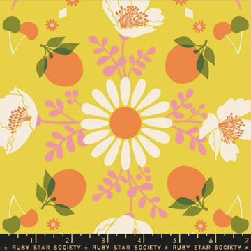 Juicy Retro Fruit RS0085 Golden Hour - Moda Fabrics - Poppy Garden Floral Flower - Quilting Cotton Fabric