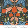 Fat Quarter End of Bolt - Woodland Wonder Vintage Floral 48391 Midnight - Moda Fabrics - Flowers Butterfly Leaves - Quilting Cotton Fabric