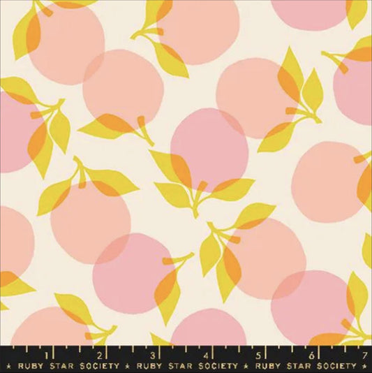 Juicy Peaches RS0088 Shell - Moda Fabrics - Novelty Fruit - Quilting Cotton Fabric