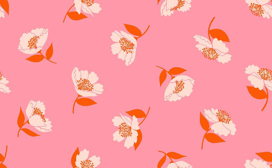Juicy Floral RS0089 Sorbet - Moda Fabrics - Novelty Flowers Leaves - Quilting Cotton Fabric