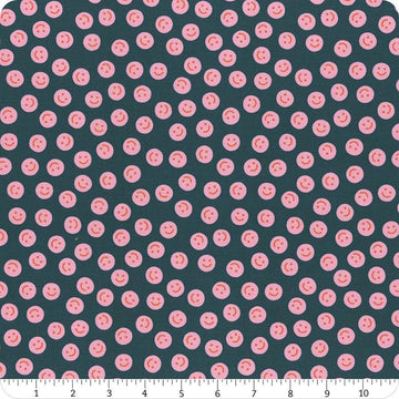 32" End of Bolt Piece - Egg & Friends Smiley RS3094 Galaxy - Moda Fabrics - Happy Face - Ru- Star Society - Quilting Cotton Fabric