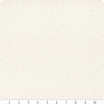Mini Starry New Blender Stars RS4110 White On Natural - Moda Fabrics - Small Scattered Novelty Stars - Ru- Star - Quilting Cotton Fabric