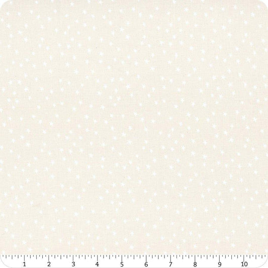 Mini Starry New Blender Stars RS4110 White On Natural - Moda Fabrics - Small Scattered Novelty Stars - Ru- Star - Quilting Cotton Fabric