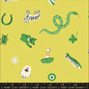 SALE Ooh Lucky Lucky Good Luck RS4113 Citron - Moda Fabrics - Novelty Cat Fish Snake - Ru- Star Society - Quilting Cotton Fabric