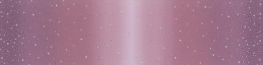 SALE Ombre Fairy Dust METALLIC 10871 Mauve - Moda - Light to Darker Purple with Silver SPARKLE Stars - Quilting Cotton Fabric