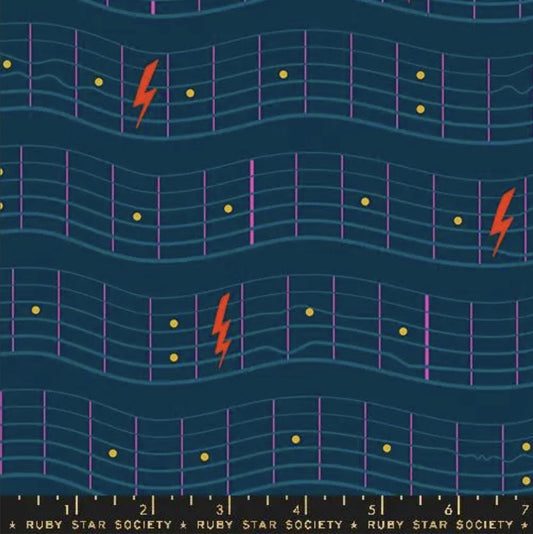 SALE Teddy & The Bears Music RS2105 Dark Teal - Moda Fabrics - Novelty Sheet Music - Quilting Cotton Fabric