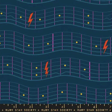 SALE Teddy & The Bears Music RS2105 Dark Teal - Moda Fabrics - Novelty Sheet Music - Quilting Cotton Fabric