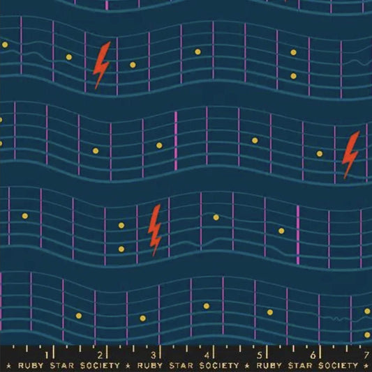 SALE Teddy & The Bears Music RS2105 Dark Teal - Moda Fabrics - Novelty Sheet Music - Quilting Cotton Fabric