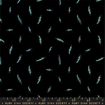 SALE Teddy & The Bears Bolts RS2107 Black - Moda Fabrics - Novelty Thunder Bolts - Quilting Cotton Fabric