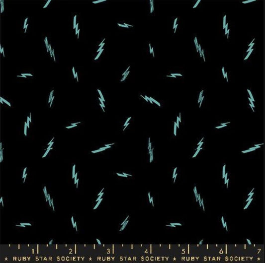 SALE Teddy & The Bears Bolts RS2107 Black - Moda Fabrics - Novelty Thunder Bolts - Quilting Cotton Fabric