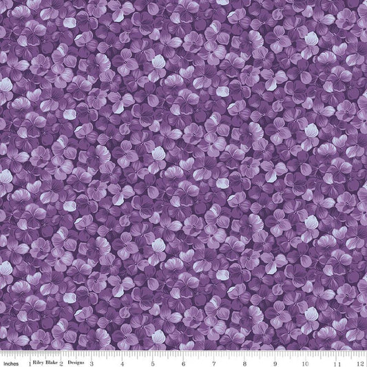 2yd 22" End of Bolt - SALE Hydrangeas in the Garden Allover Floral Purple Floral Fabric WIDEBACK 108" Wide WB16839 Riley Blake Cotton Fabric