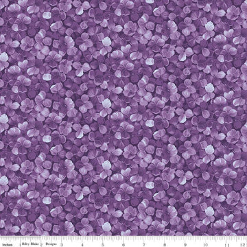 2 yard 32" End of Bolt - Hydrangeas in the Garden Allover Floral Purple Fabric WIDEBACK 108" Wide - WB16839 - Riley Blake Quilting Cotton