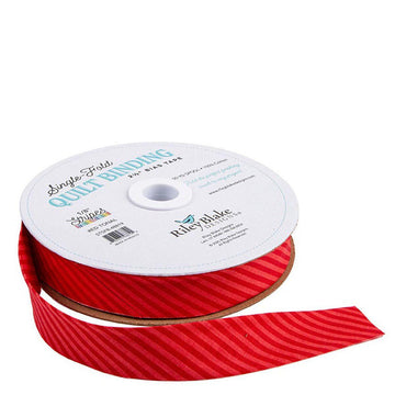 DEAL Single-Fold Quilt Binding 1/8" Tonal Stripe Red - STSFB-48819 - Riley Blake Designs - 2 1/2" Bias Binding - by the yard