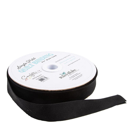 DEAL Single-Fold Quilt Binding Confetti Cotton STSFB-48835 Pitch Black - Riley Blake Designs - 2 1/2" Bias Binding - by the yard