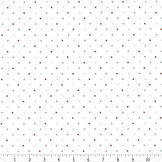 Fat Quarter End of Bolt - SALE Magic Dot 5230 Americana - Moda Fabrics - Polka Dots Dotted - Quilting Cotton Fabric