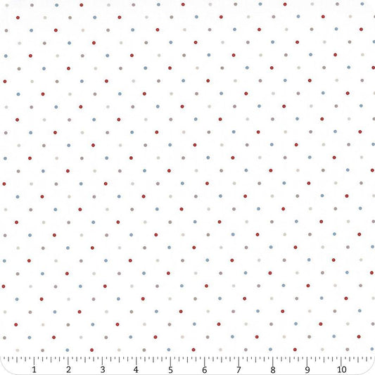 11" End of Bolt - SALE Magic Dot 5230 Americana - Moda Fabrics - Polka Dots Dotted - Quilting Cotton Fabric
