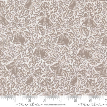 DEAL Berry & Pine Bells 5242 Snow - Moda Fabrics - Christmas Bells Holly Leaves Leaf - Quilting Cotton Fabric