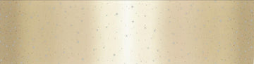 12" End of Bolt - CLEARANCE Ombre Fairy Dust METALLIC 10871 Sand - Moda - Light to Darker Gold with Silver SPARKLE Stars - Quilting Cotton
