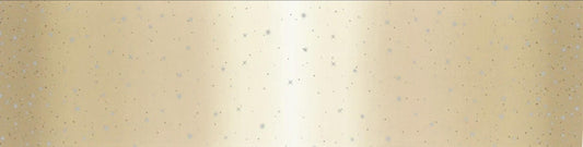 12" End of Bolt - CLEARANCE Ombre Fairy Dust METALLIC 10871 Sand - Moda - Light to Darker Gold with Silver SPARKLE Stars - Quilting Cotton