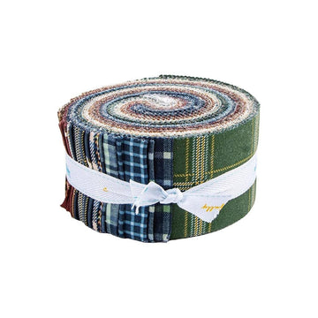 Plaid-Venture Club 2.5 Inch Rolie Polie Jelly Roll 40-Piece RP-17040-40 - Riley Blake Designs - Precut Bundle - Quilting Cotton Fabric