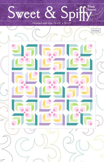 Sweet & Spiffy Quilt PATTERN P180 - Wendy Sheppard - Riley Blake Designs - INSTRUCTIONS Only - Log Cabin Blocks - Square Quilt