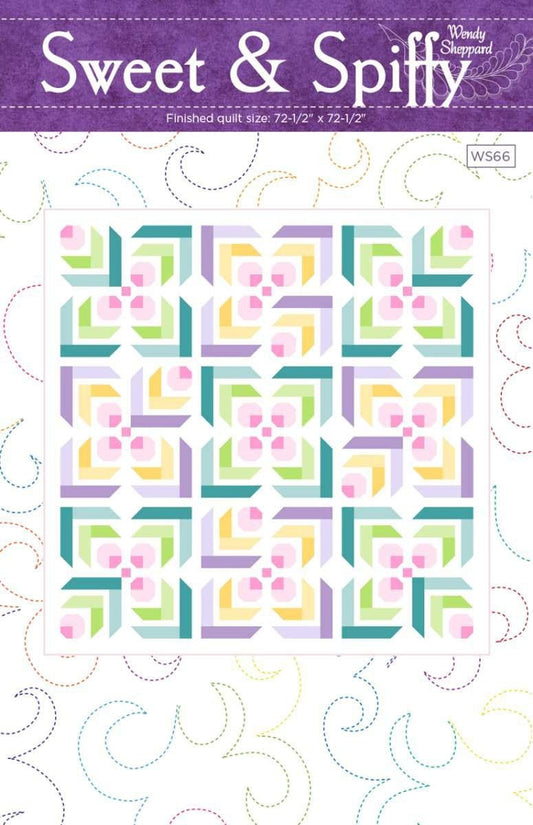 Sweet & Spiffy Quilt PATTERN P180 - Wendy Sheppard - Riley Blake Designs - INSTRUCTIONS Only - Log Cabin Blocks - Square Quilt