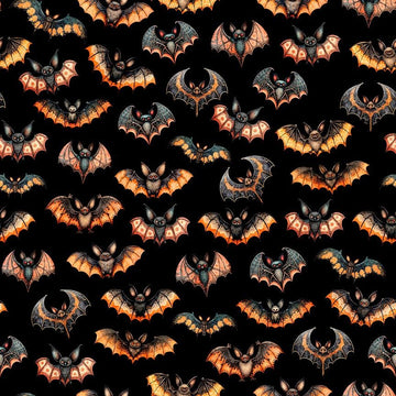 Jeepers Creepers Bats 31014 Black J - QT Fabrics - Bat Animal Halloween Spooky Season - Quilting Cotton Fabric