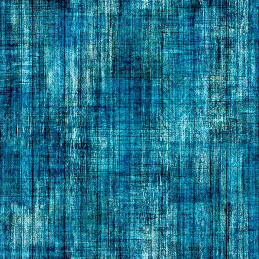 Into The Woods Texture Blender 30840 Teal Q - by QT Fabrics - Lines Shabby Rustic - Quilting Cotton Fabric