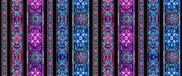 3-Yard Cut - Night Flight Stained Glass Stripe WIDEBACK 30974 Multi X - QT Fabrics - 108" - Mandala - Quilting Cotton Fabric