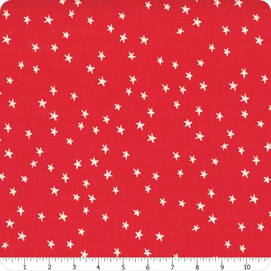 31" End of Bolt - Starry New Blender Stars RS4109 Ladybug - Moda Fabrics - Small Scattered Novelty Stars - Ru- Star - Quilting Cotton Fabric