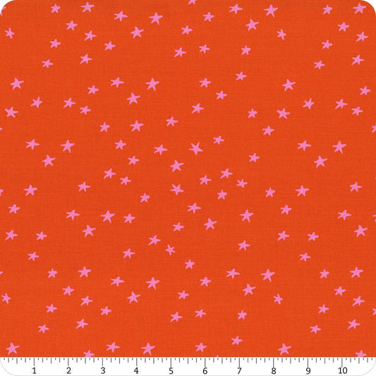 SALE Starry Blenders Star RS4109 Warm Red - Moda Fabrics - Small Scattered Novelty Stars - Ru- Star - Quilting Cotton Fabric
