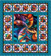 SALE Vibrant Vortex Quilt PaTTERN - QT Fabrics - INSTRUCTIONS Only - Abstract Bright Colors Jewel Tones - Bedazzled