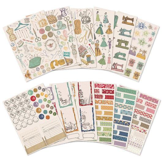 SALE Lori Holt Sew & Stitch Sticker Set 2 ST-41236 - Riley Blake Designs - Over 350 Stickers - 12 Pages