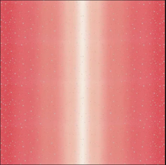 SALE Ombre Fairy Dust METALLIC 10871 Popsicle Pink - Moda - Light to Darker Pink with Silver SPARKLE Stars - Quilting Cotton Fabric