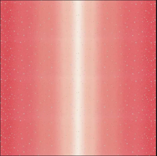 SALE Ombre Fairy Dust METALLIC 10871 Popsicle Pink - Moda - Light to Darker Pink with Silver SPARKLE Stars - Quilting Cotton Fabric