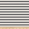 17" End of Bolt - DEAL KNIT Pine Lullaby Striped Alike Caviar by Art Gallery - Stripes Black Cream - Jersey KNIT Cotton Stretch Fabric