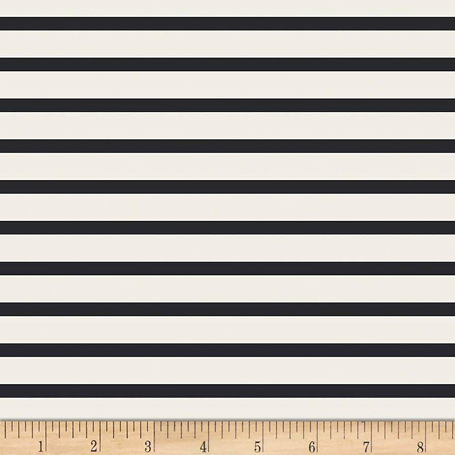 SALE KNIT Pine Lullaby Striped Alike Caviar by Art Gallery - Stripes Black Cream - Jersey KNIT Cotton Stretch Fabric - Choose Your Cut