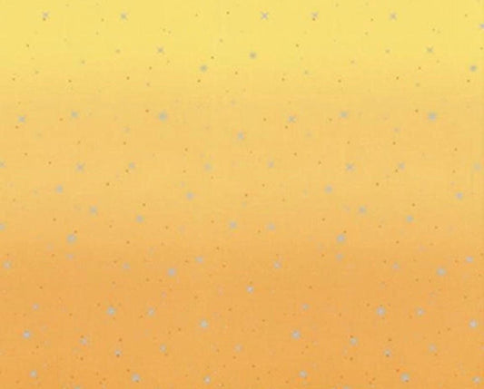 DEAL Ombre Fairy Dust METALLIC 10871 Honey - Moda - Light to Darker Gold with Silver SPARKLE Stars - Quilting Cotton Fabric
