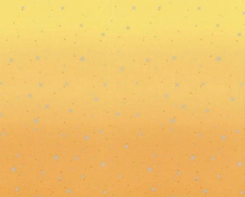 SALE Ombre Fairy Dust METALLIC 10871 Honey - Moda - Light to Darker Gold with Silver SPARKLE Stars - Quilting Cotton Fabric