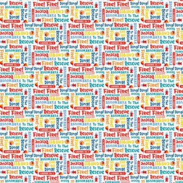 SALE Ladder Co. 1 Alert DC10586 Multi - Michael Miller Fabrics - Ladder Company One Text Firefighters Children's - Quilting Cotton Fabric