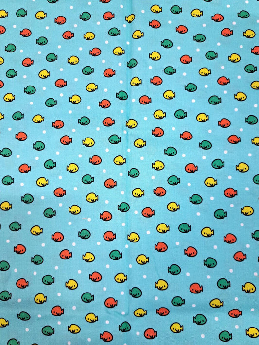 DEAL Nautilus Fish in the Sea CX10401 Aqua - Michael Miller Fabrics - Juvenile Children's Ocean Undersea Blue - Quilting Cotton Fabric