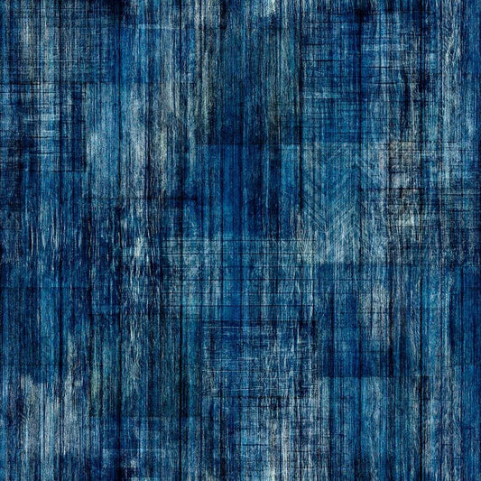 Into The Woods Texture Blender 30840 Liberty Blue BN - by QT Fabrics - Lines Shabby Rustic - Quilting Cotton Fabric
