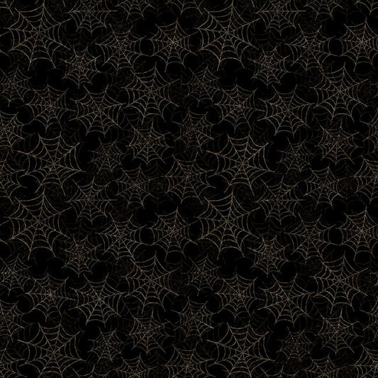 Jeepers Creepers Spiderwebs 31017 Black J - QT Fabrics - Spider Webs Halloween Season - Quilting Cotton Fabric